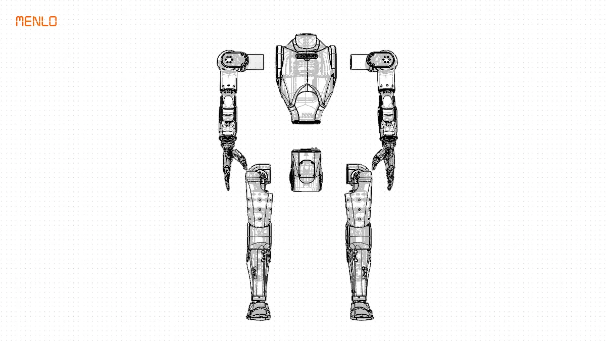 Exploded view of Asimov's whole body